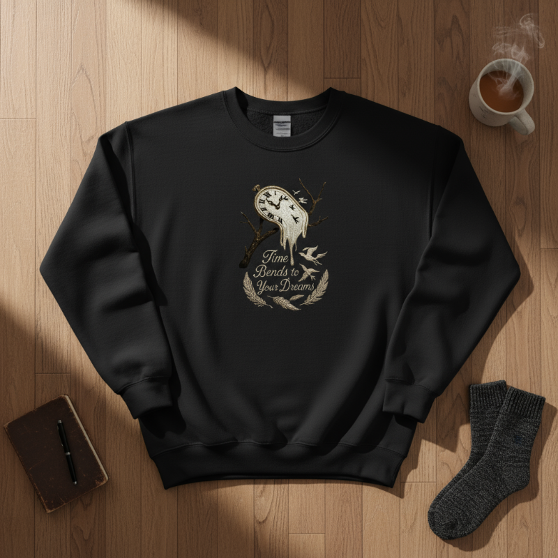 Time Bends to Your Dreams Cotton Unisex Sweatshirt