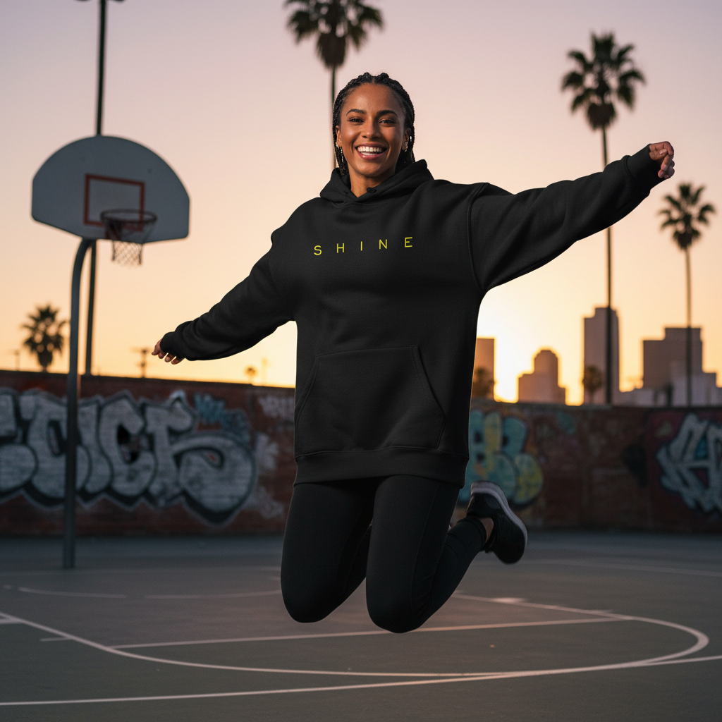 Shine Embroidered Unisex Eco Raglan Hoodie