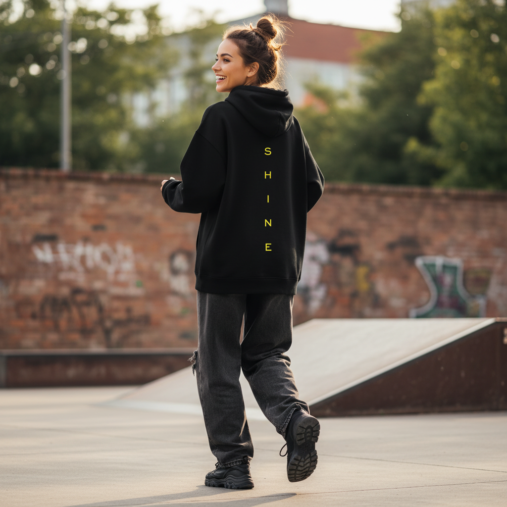 Shine Embroidered Unisex Eco Raglan Hoodie