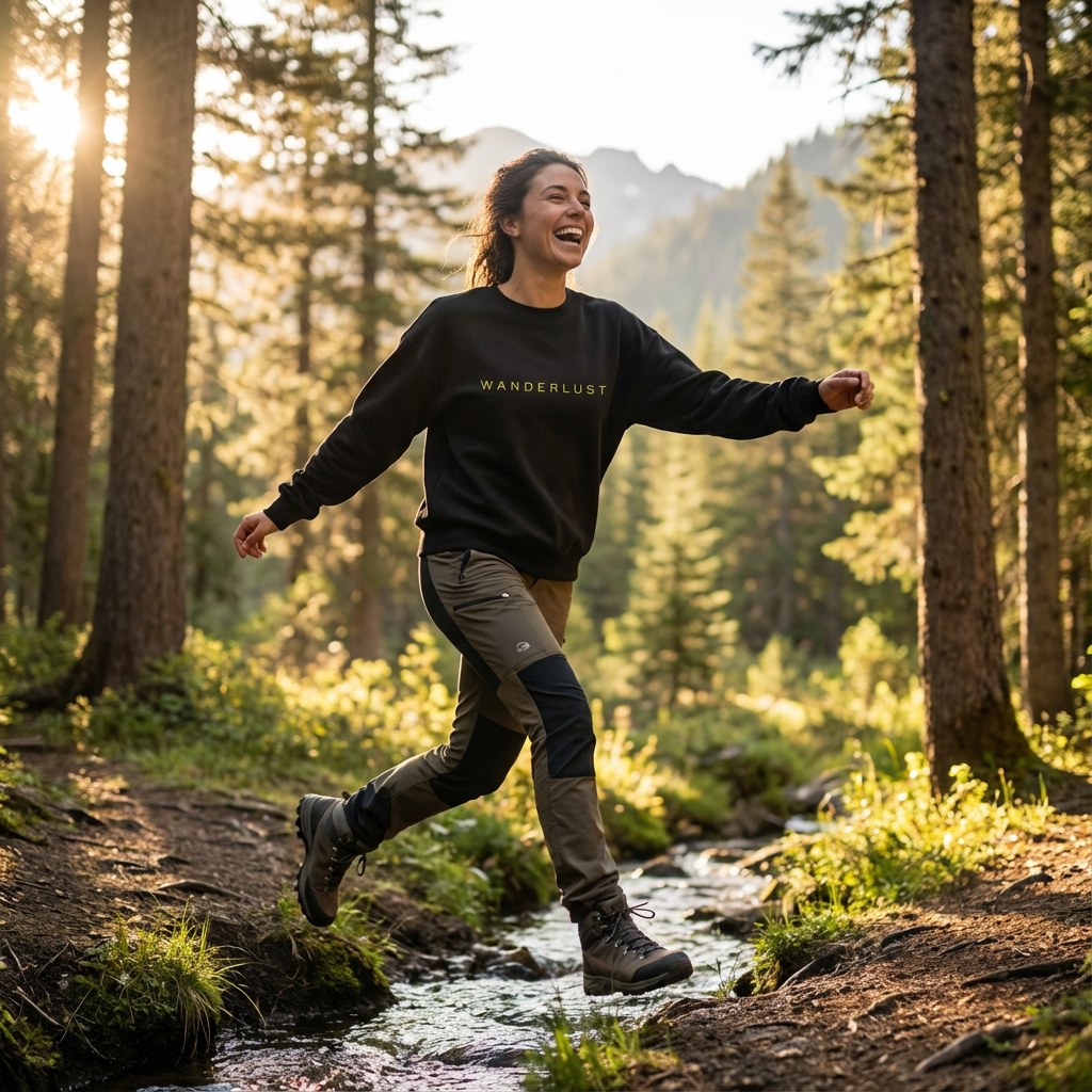 Wanderlust Embroidered Unisex Organic Sweatshirt