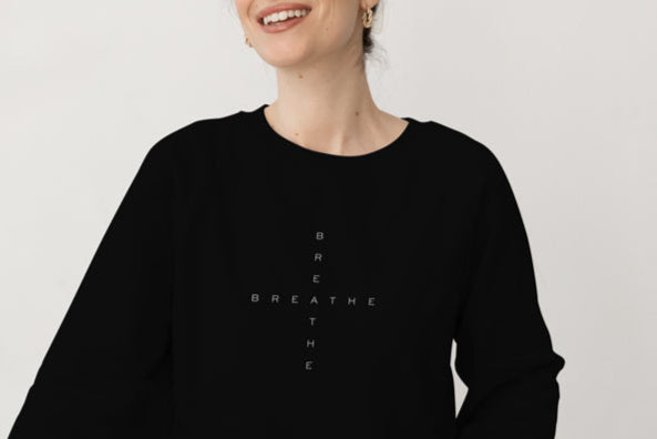 breathe organic embroidery  cotton sweatshirts women - cute slushes