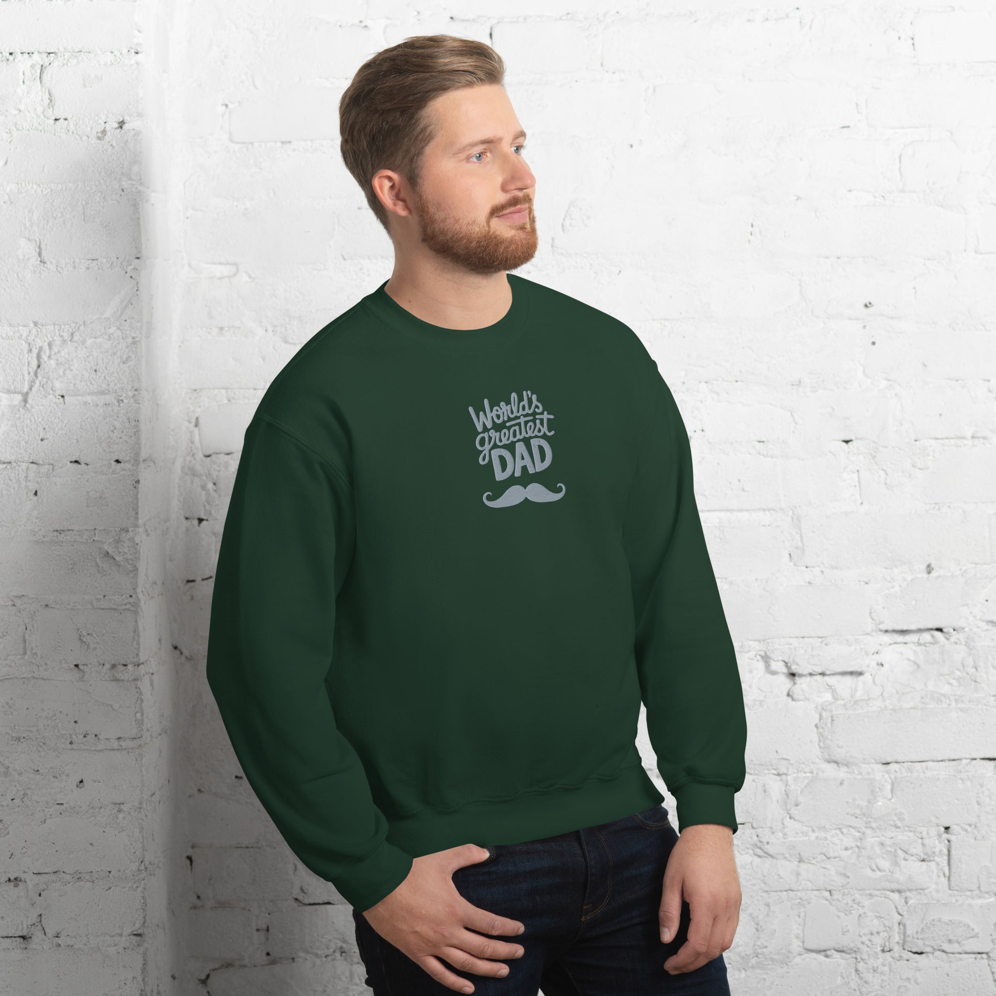 World's Greatest Dad Sweatshirt or Hoodie, Embroidered Gift with Est Year or Kids Names