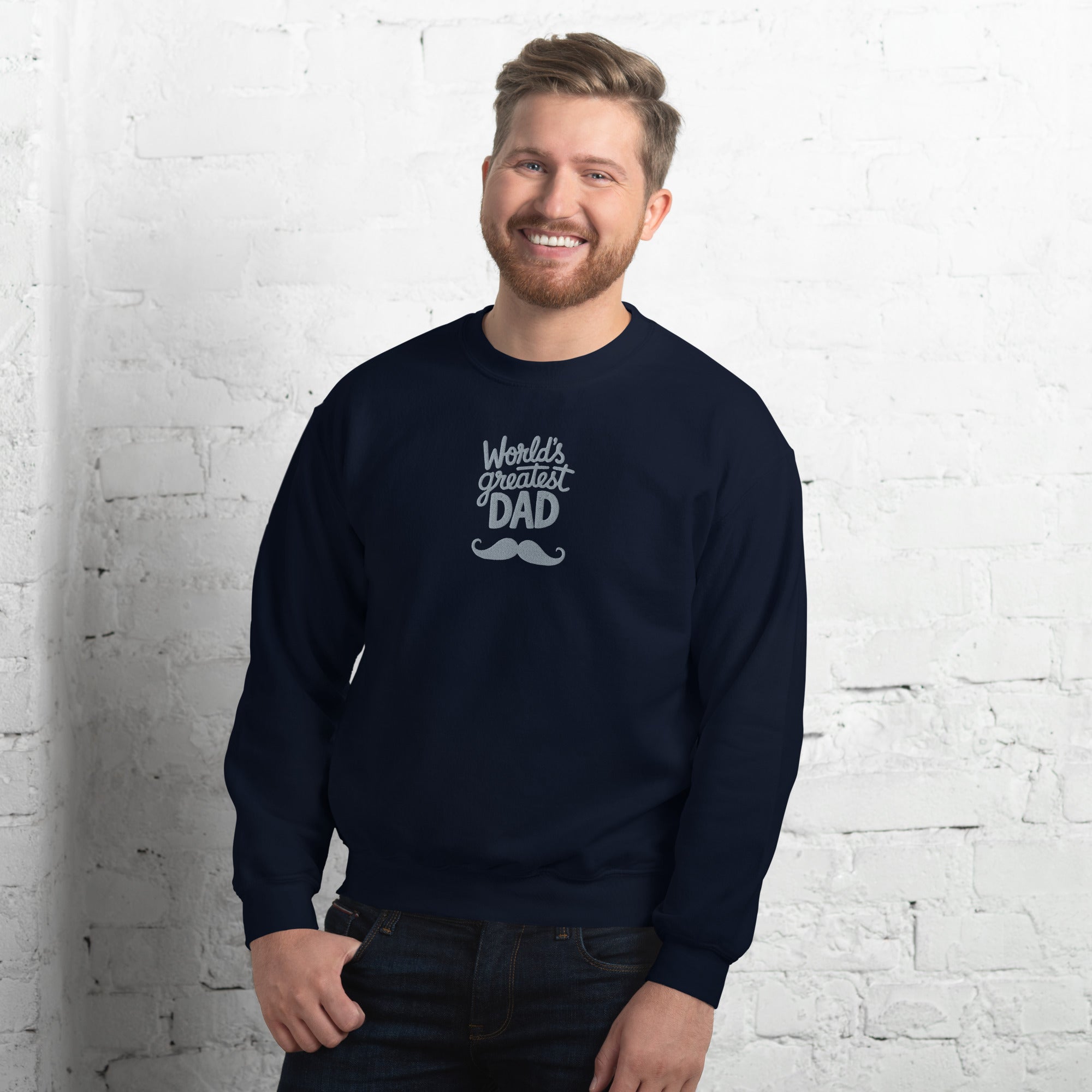 World's Greatest Dad Sweatshirt or Hoodie, Embroidered Gift with Est Year or Kids Names