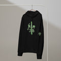 John 3:16 flowing script forest canopy leaves watercolor green hoodie sustainable Christian