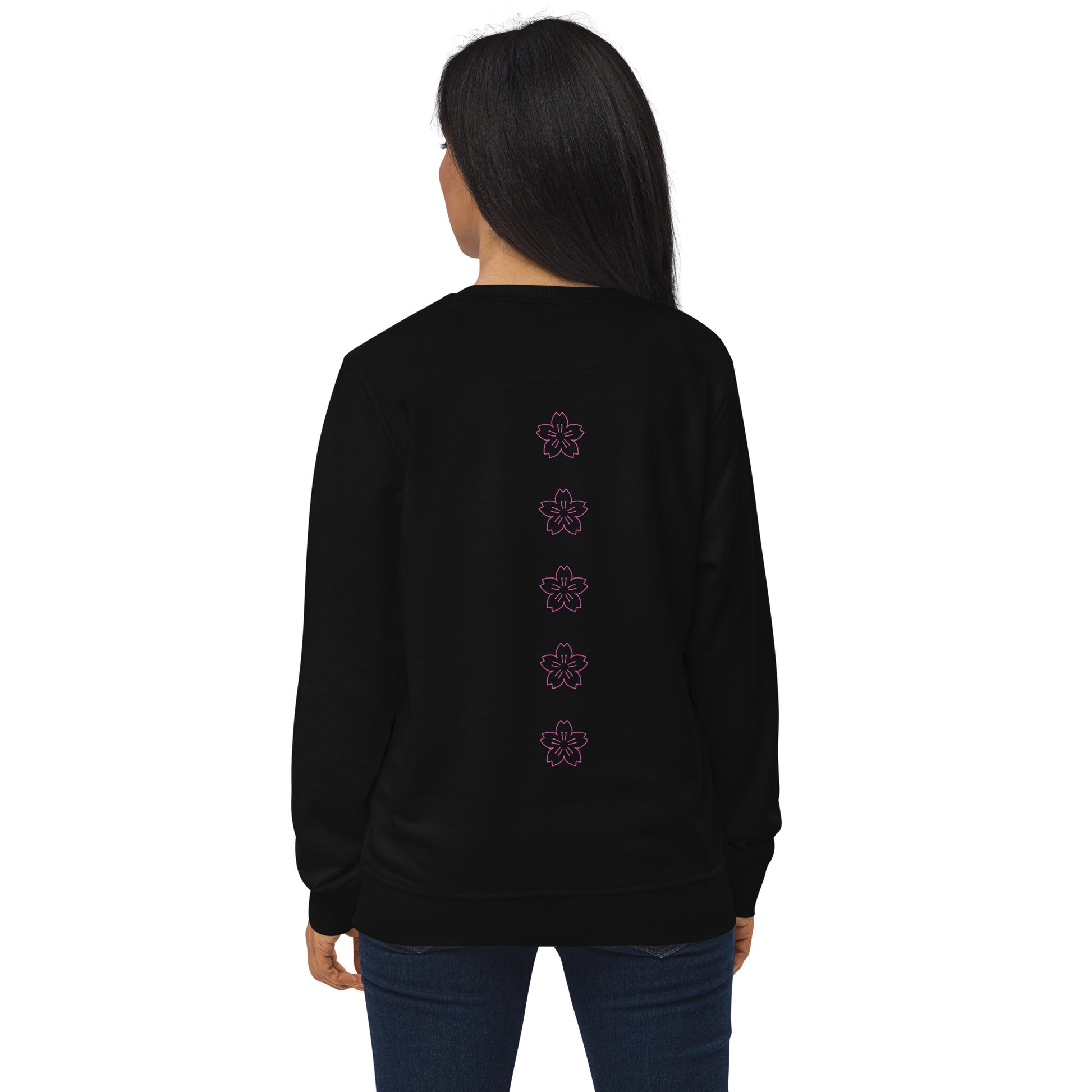 Purr-Fect Organic Sweatshirt Women black back japan anime